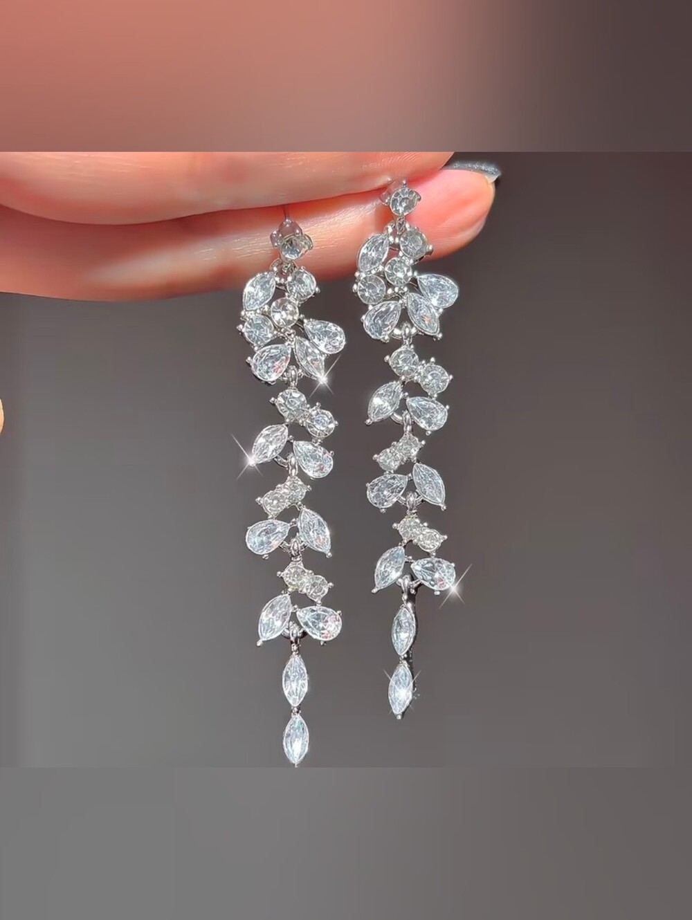 $8 Each Or Bundle 5/$20 Elegant Silver Crystal Drop Earrings
